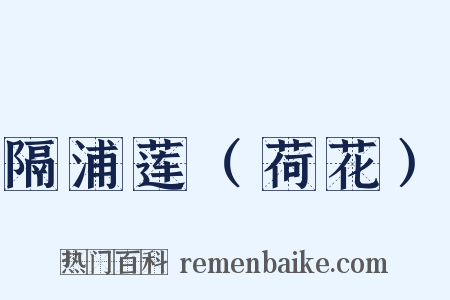 隔浦莲（荷花）是什么意思的图片